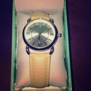 Beige & Silver Watch